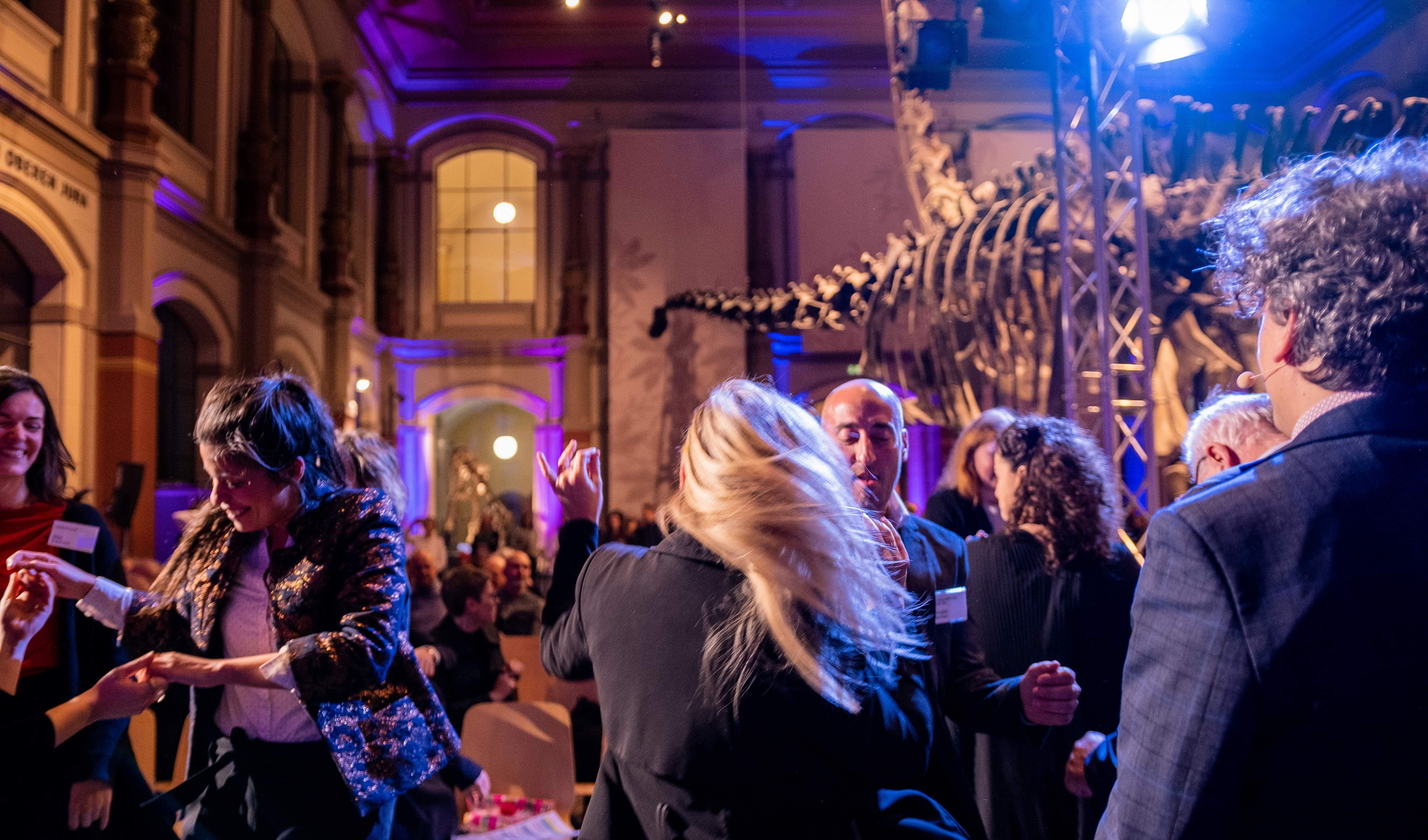 People dancing in the Museum for Science