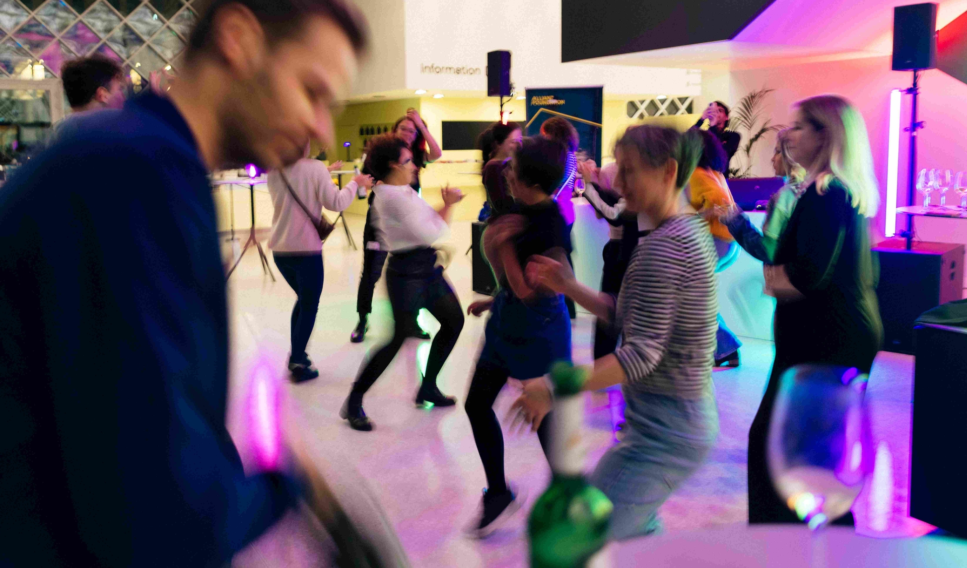 People dancing in the Futurium.