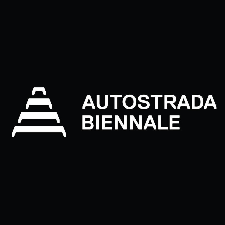The logo of Autostrada Biennale consists of the words "Autostrada" and "Biennale" and four stripes